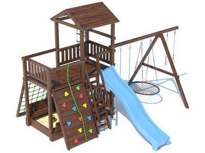 Детский комплекс с качелями-гнездом серия В4 модель 2