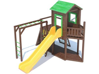 Деревянная детская площадка серия C модель 2