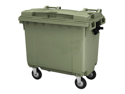 Контейнер мусорный пластиковый 660 литров с крышкой на колесах
