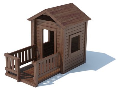 Детский домик из дерева для дачи серия N модель 4 с верандой