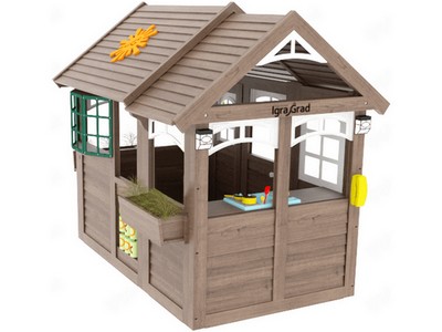 Детский деревянный домик для дачи Коттедж 2