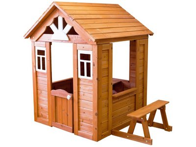 Детский деревянный домик Лучик со скамейкой