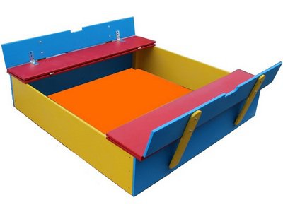 Песочница для детей на дачу Разноцветная 120х120 см