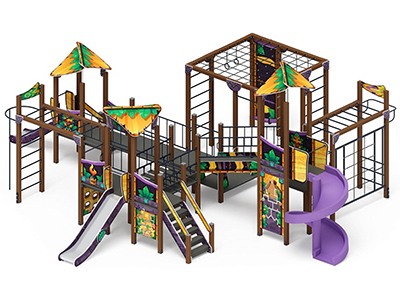 Детская игровая площадка Сокровища Монтесумы с винтовым скатом