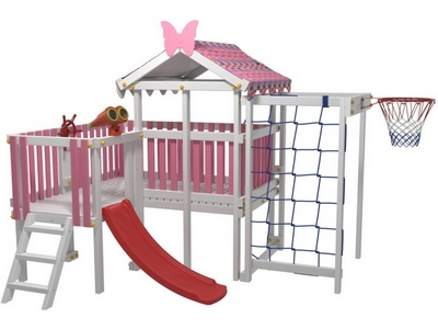 Детский игровой комплекс для дома Мансарда 10 Розовый