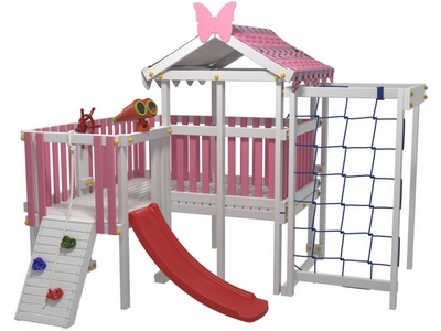 Детский игровой комплекс для дома Мансарда 9 Розовый