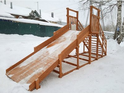 Зимняя деревянная горка по ГОСТу Snow Fox Start (скат 4 м)